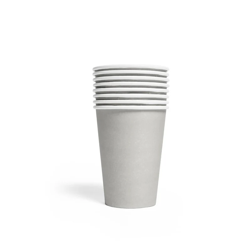 Papieren bekers FSC - 8 stuks - 210 ml - zilver