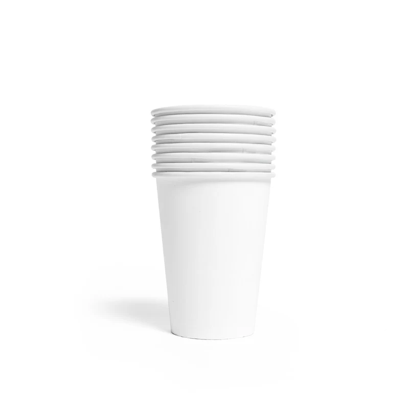 Papieren bekers FSC - 8 stuks - 210 ml - wit