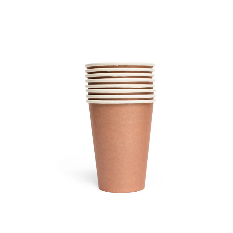 Papieren bekers FSC - 8 stuks - 210 ml - rosé goud