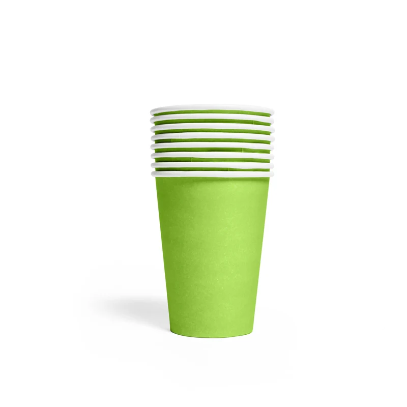 Papieren bekers FSC - 8 stuks - 210 ml - lichtgroen