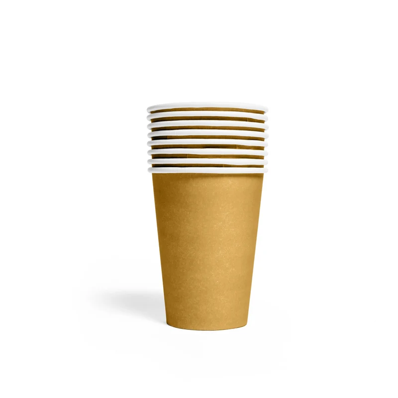 Papieren bekers FSC - 8 stuks - 210 ml - goud