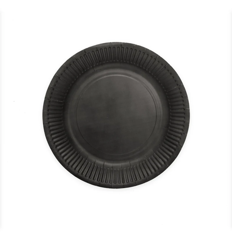 Papieren bordjes FSC - 8 stuks - 23 cm - zwart