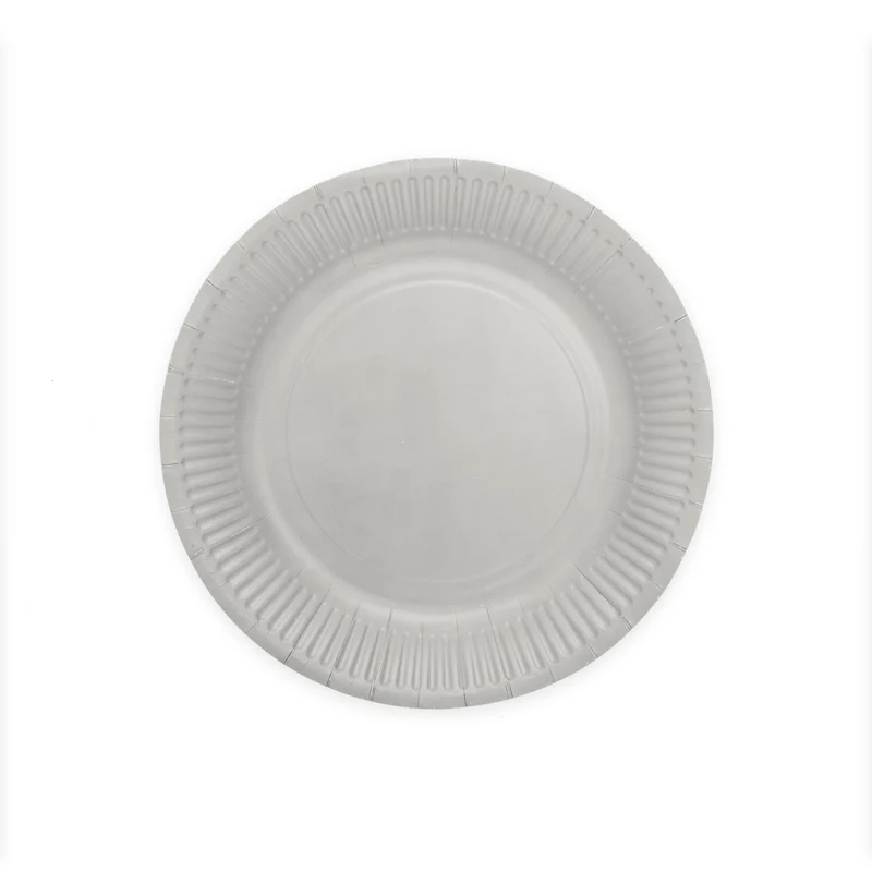 Papieren bordjes FSC - 8 stuks - 23 cm - zilver