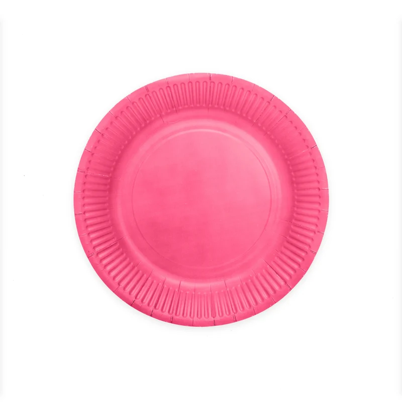 Papieren bordjes FSC - 8 stuks - 23 cm - roze
