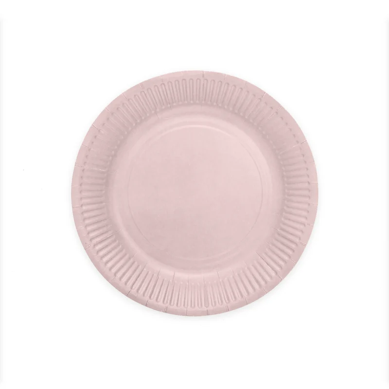 Papieren bordjes FSC - 8 stuks - 23 cm - rosé goud