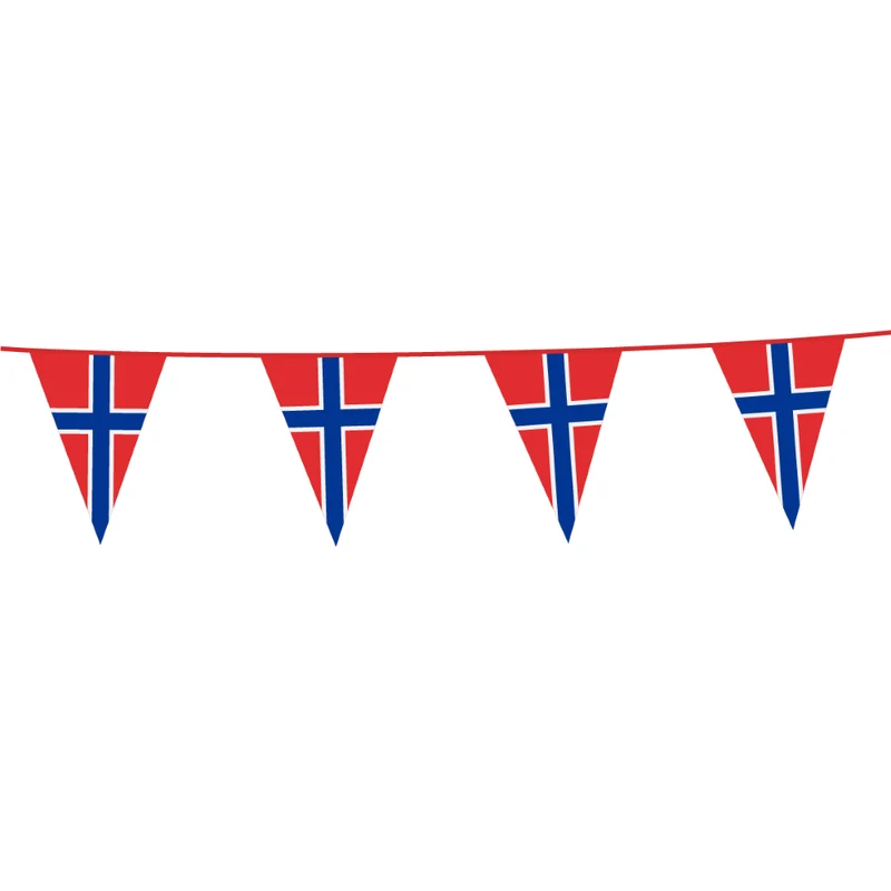 Vlaggenlijn / slinger - 10 meter - Noorwegen vlaggetjes