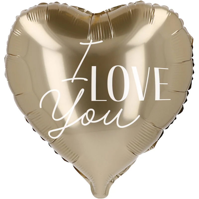 Folieballon XXL hart - I Love You - 98 cm - goud