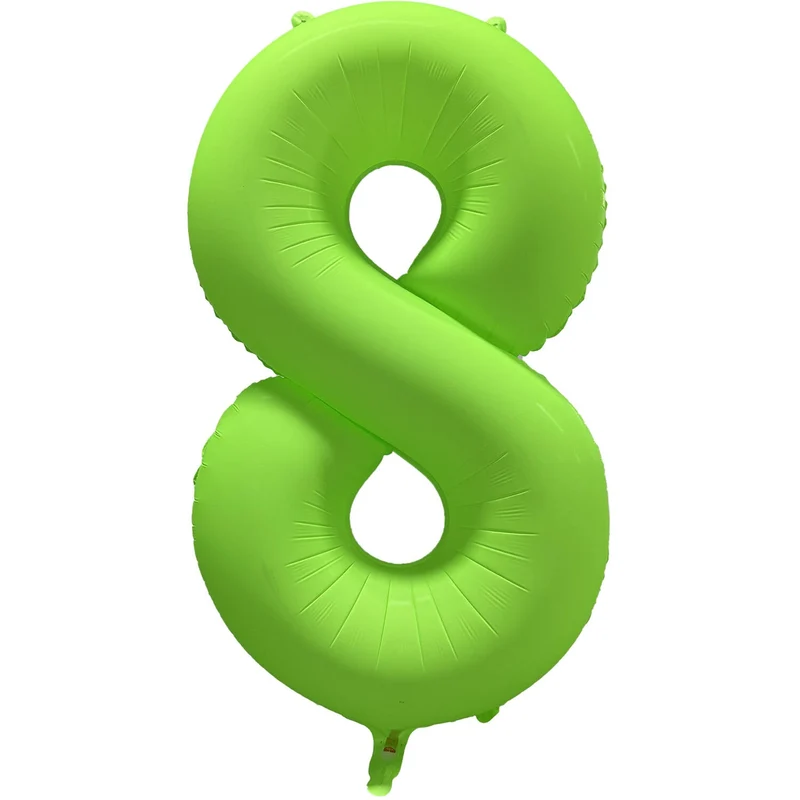 Cijferballon - NEON groen - cijfer 8 - 86 cm