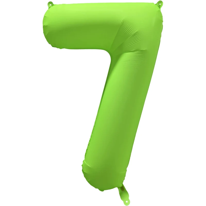 Cijferballon - NEON groen - cijfer 7 - 86 cm