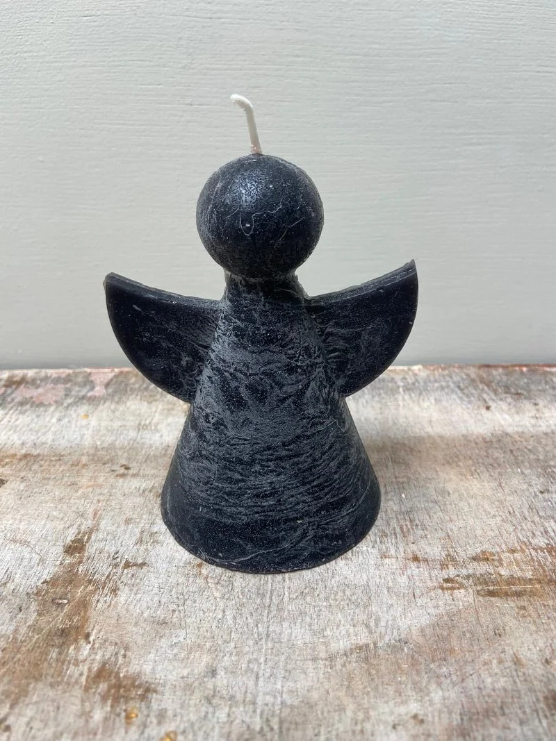 Kaars kerst engel zwart