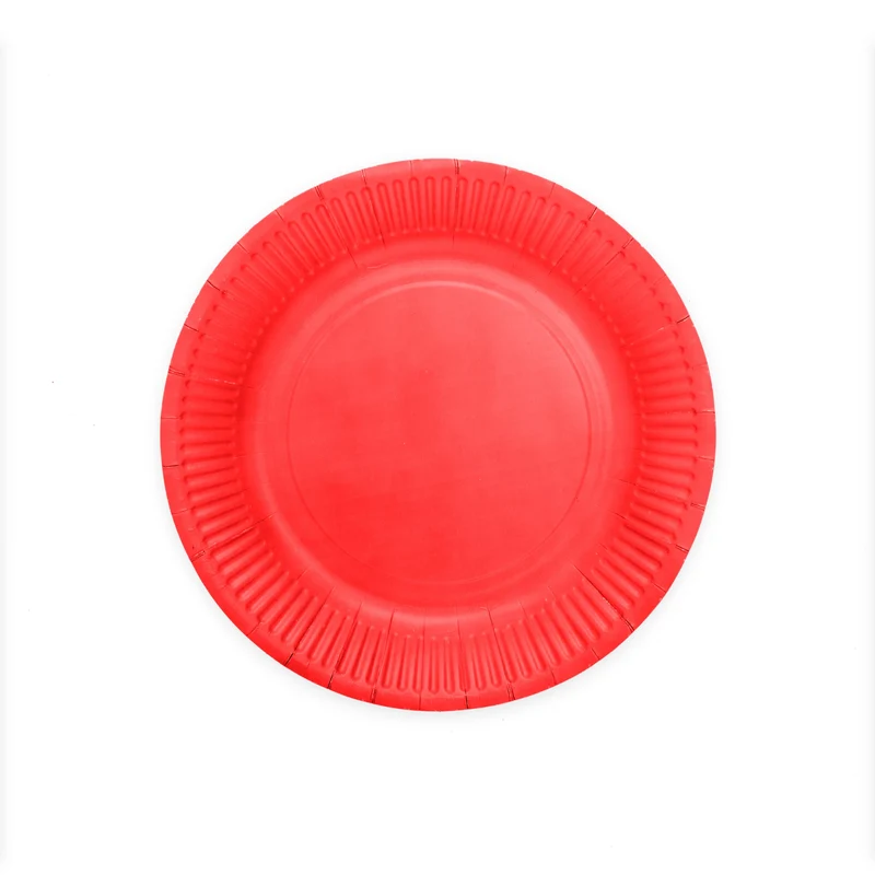 Papieren bordjes FSC - 8 stuks - 23 cm - rood