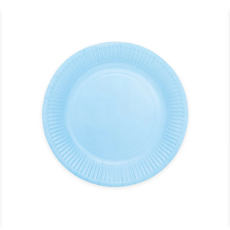 Papieren bordjes FSC - 8 stuks - 23 cm - lichtblauw