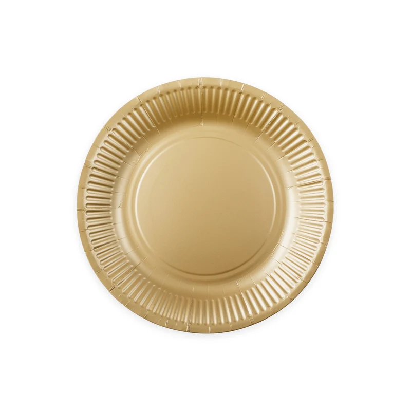 Papieren bordjes FSC - 8 stuks - 23 cm - goud