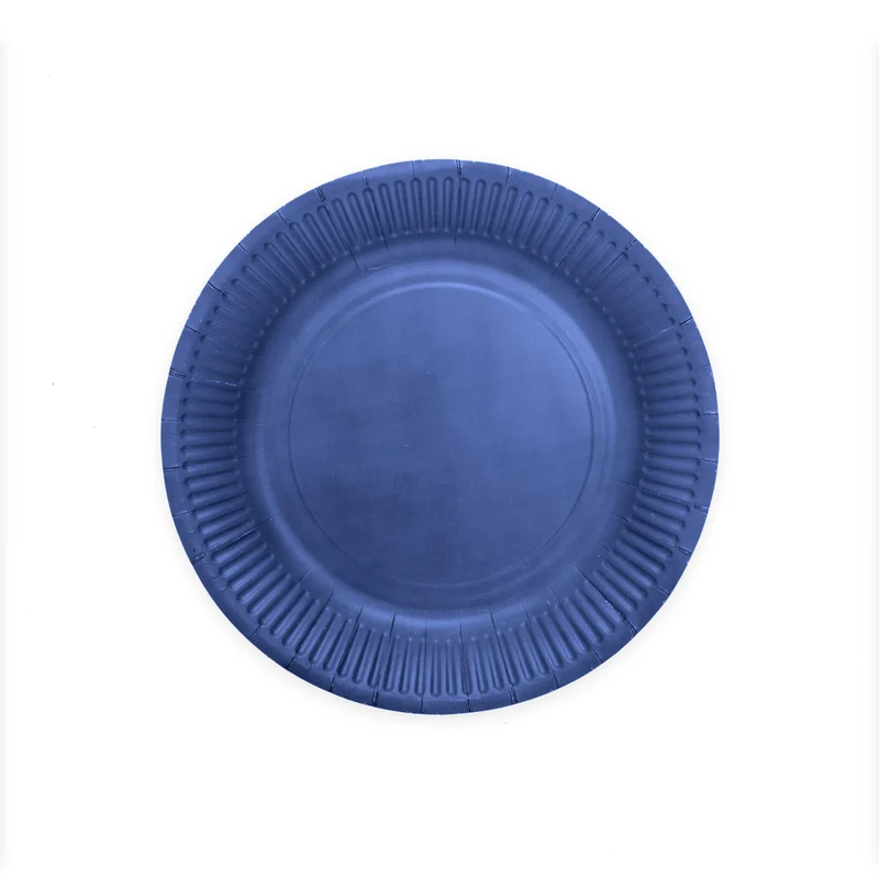 Papieren bordjes FSC - 8 stuks - 23 cm - blauw
