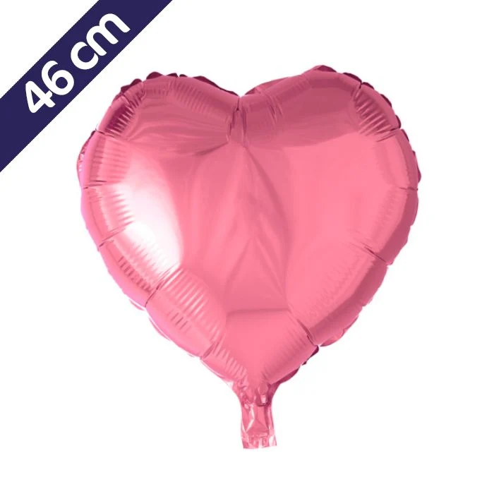Folieballon hart - 46 cm - roze