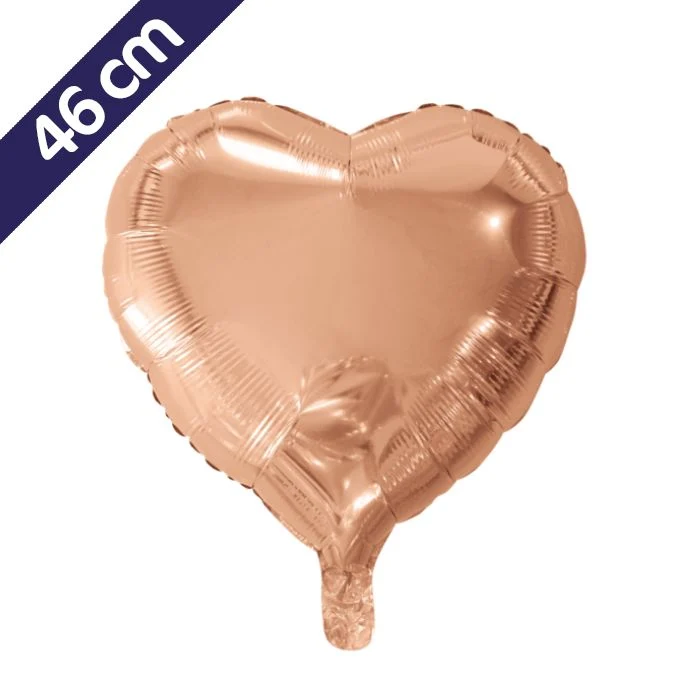 Folieballon hart - 46 cm - roségoud