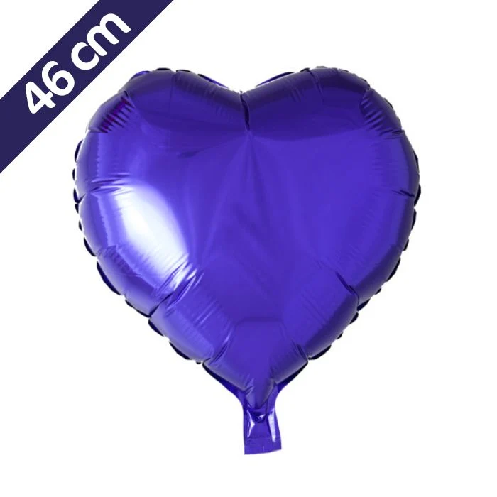 Folieballon hart - 46 cm - paars