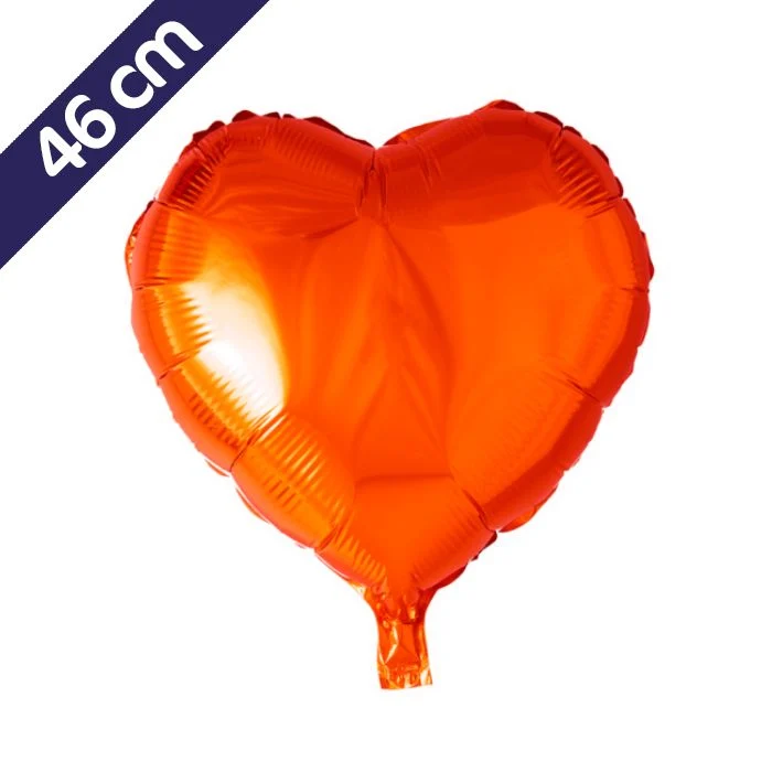 Folieballon hart - 46 cm - oranje