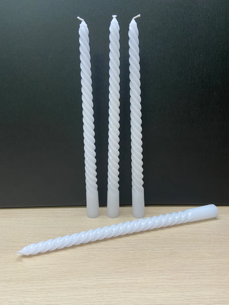 Kaarsen twist Wit (4 stuks)