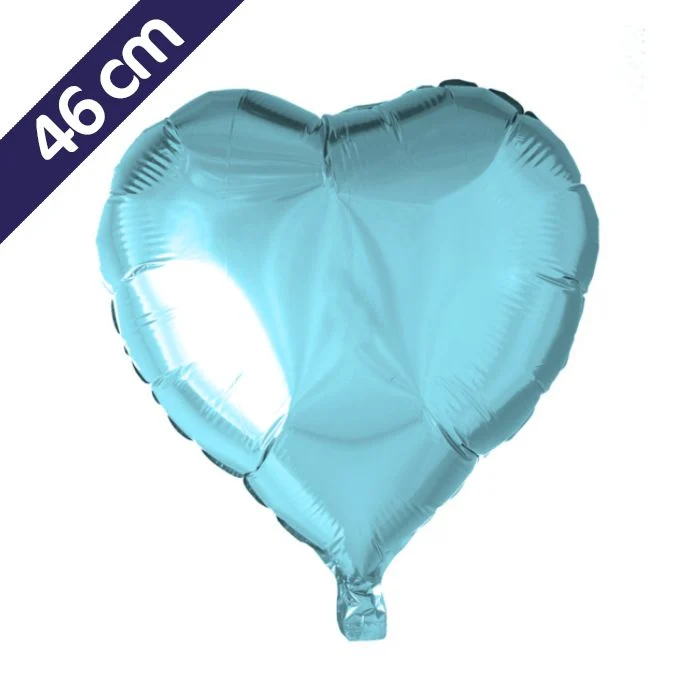 Folieballon hart - 46 cm - licht blauw
