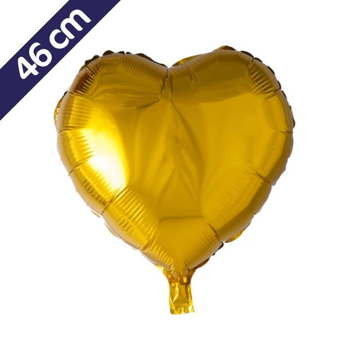 Folieballon hart - 46 cm - goud