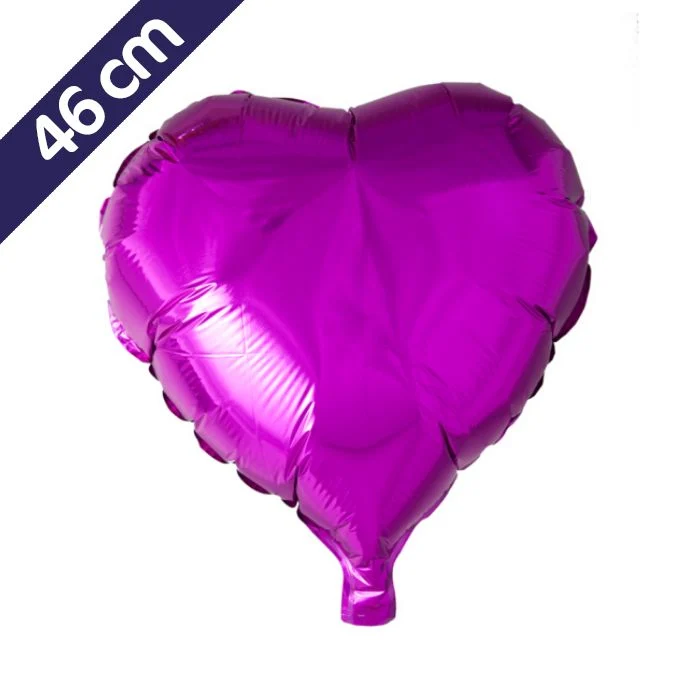 Folieballon hart - 46 cm - donker roze
