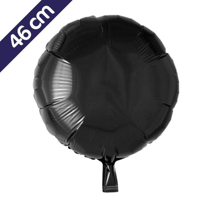 Folieballon rond - 46 cm - zwart