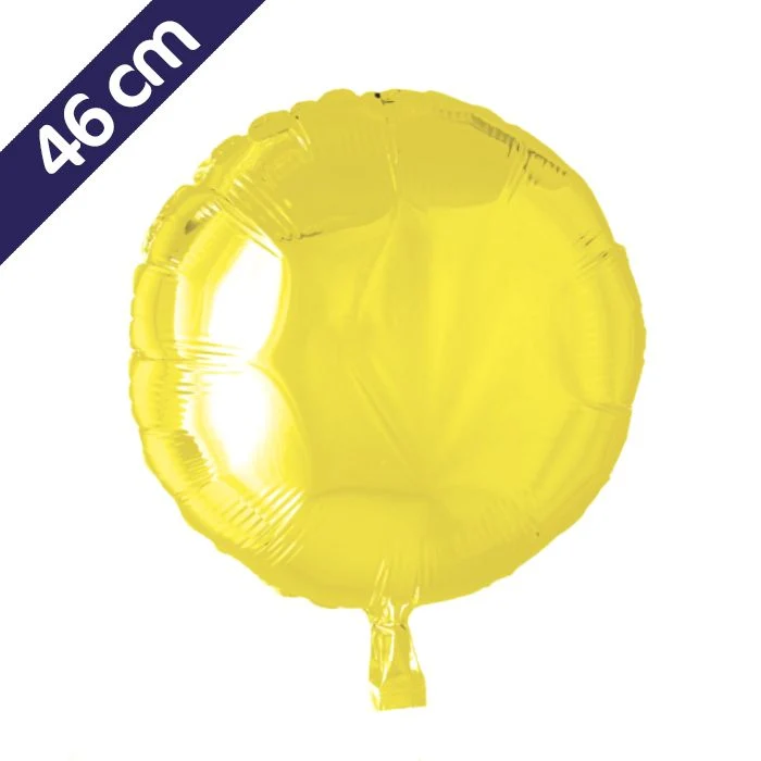 Folieballon rond - 46 cm - geel