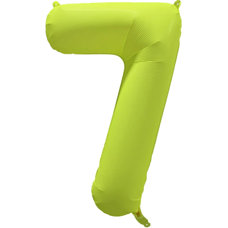 Cijferballon - NEON geel - cijfer 7 - 86 cm