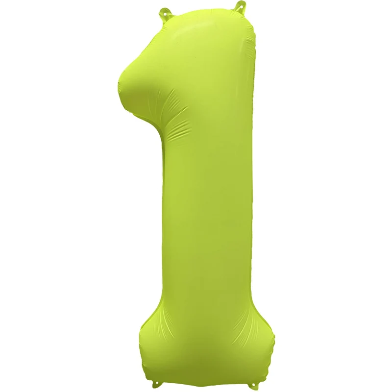 Cijferballon - NEON geel - cijfer 1 - 86 cm