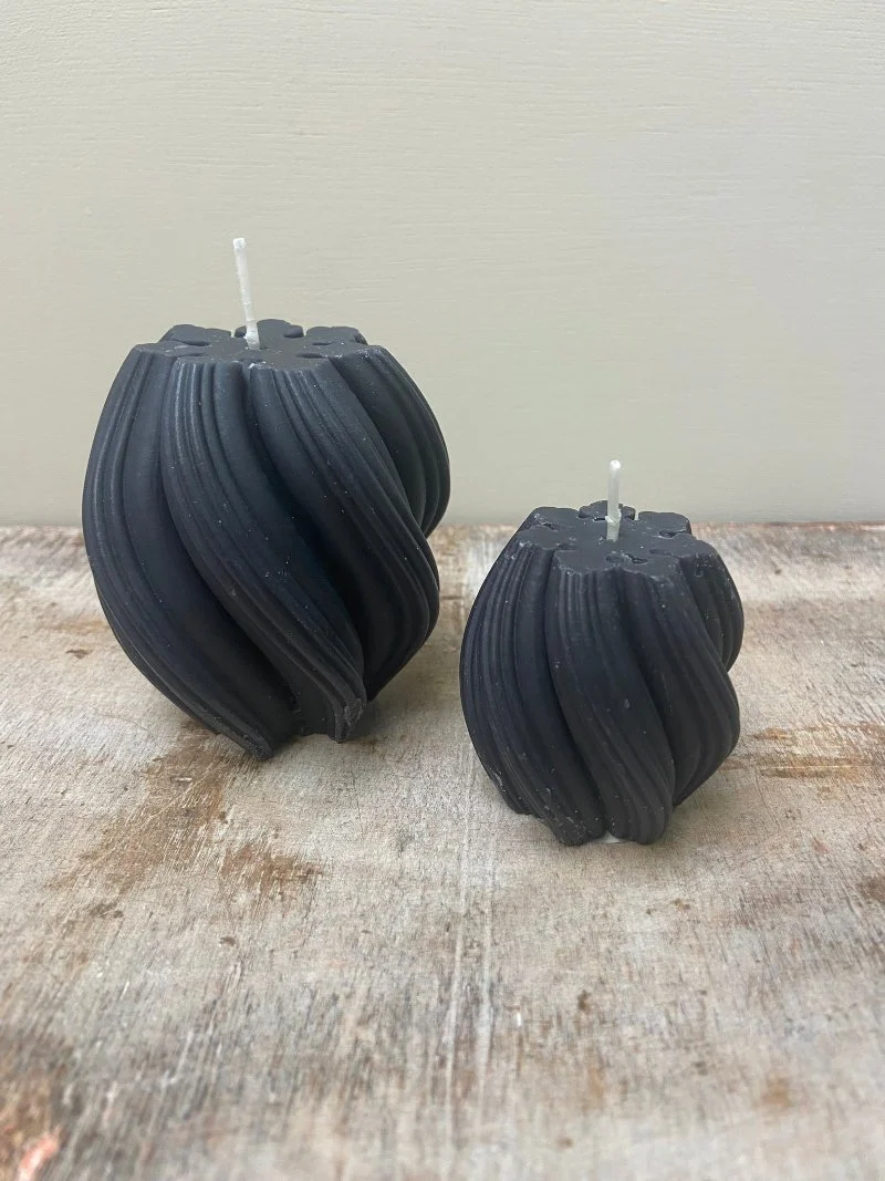 Twist kaars zwart