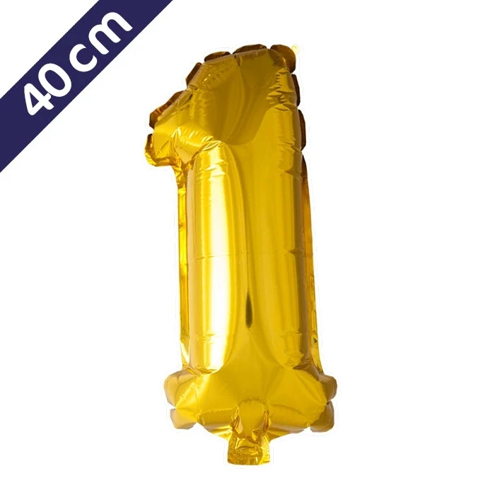 Cijferballon - goud - cijfer 1 - 40 cm