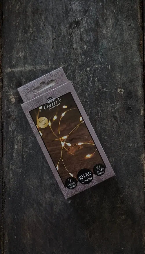 Goud lichtsnoer - 200 cm - 40 LEDs