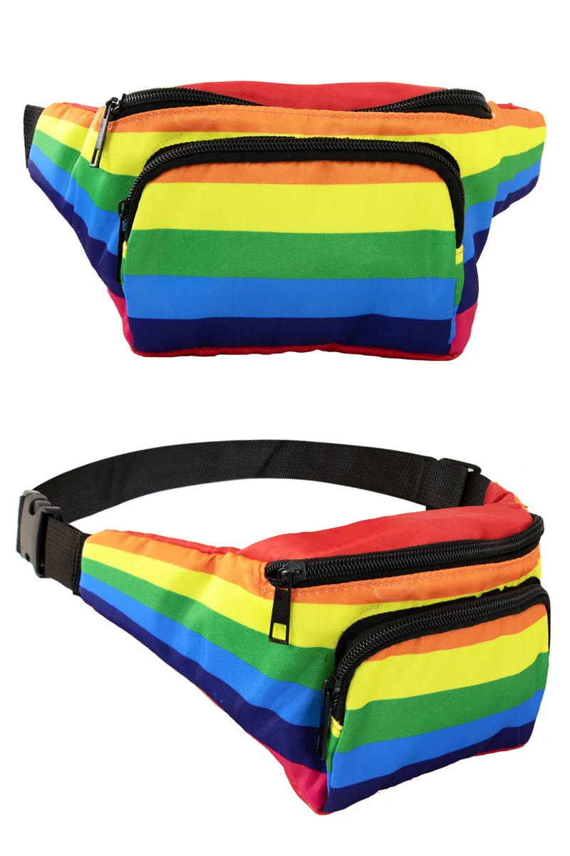 Regenboog heuptasje Pride met verstelbare band, ook als schoudertas