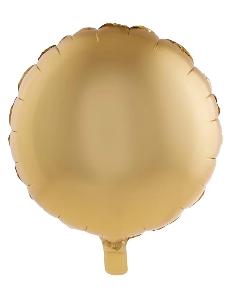 Folieballon rond goud 18 inch, effen satijnglans