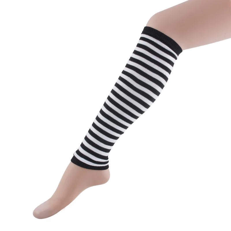 Gestreepte beenwarmers zwart wit 45cm unisex