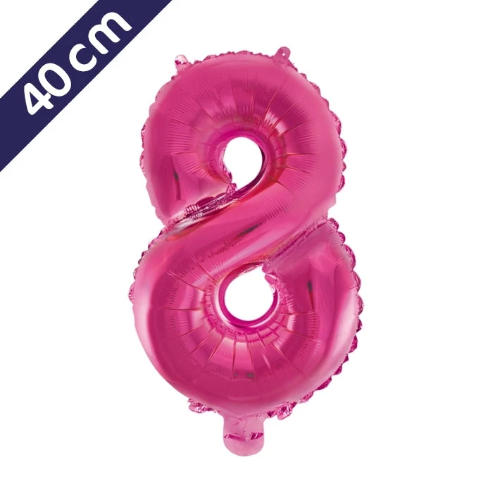 Cijferballon - roze - cijfer 8 - 40 cm