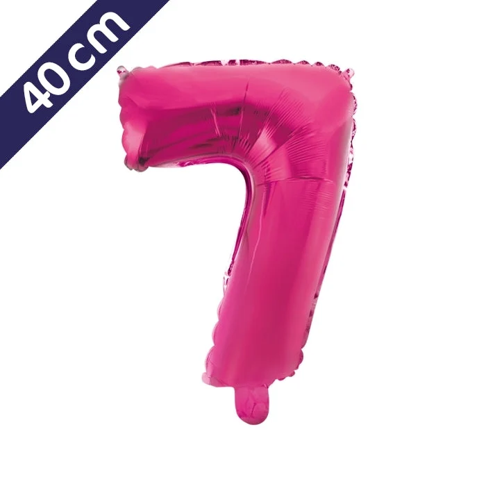Cijferballon - roze - cijfer 7 - 40 cm