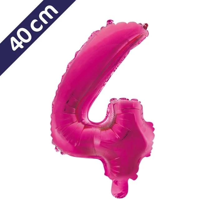 Cijferballon - roze - cijfer 4 - 40 cm