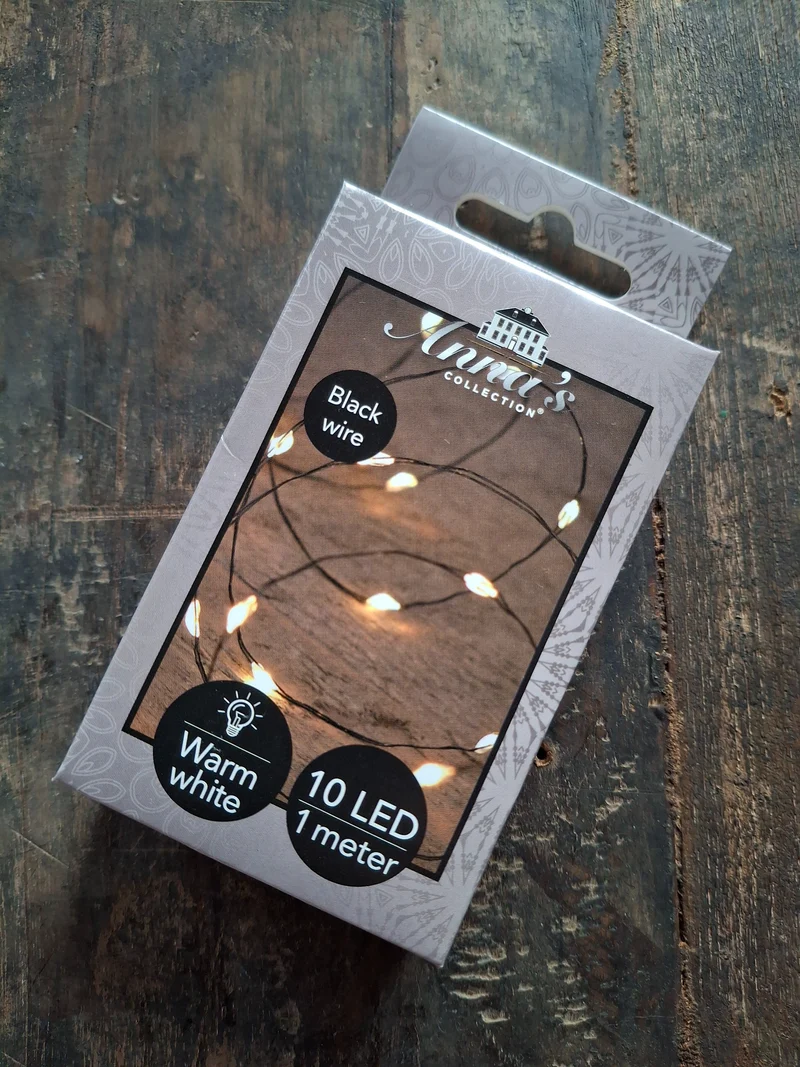 Zwart lichtsnoer - 100 cm - 10 LEDs