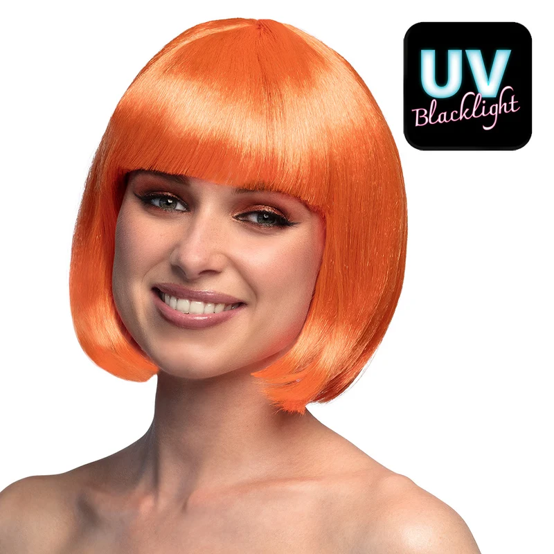 Bob pruik Cabaret - oranje