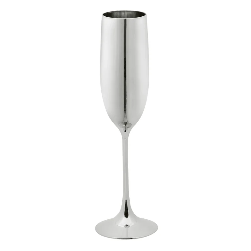 Champagneflûte zilver kunststof 12,5 cl (22,5 cm)