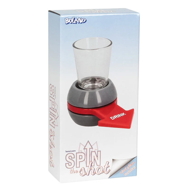 Drankspel Spin the shot met borrelglas en draaipijl