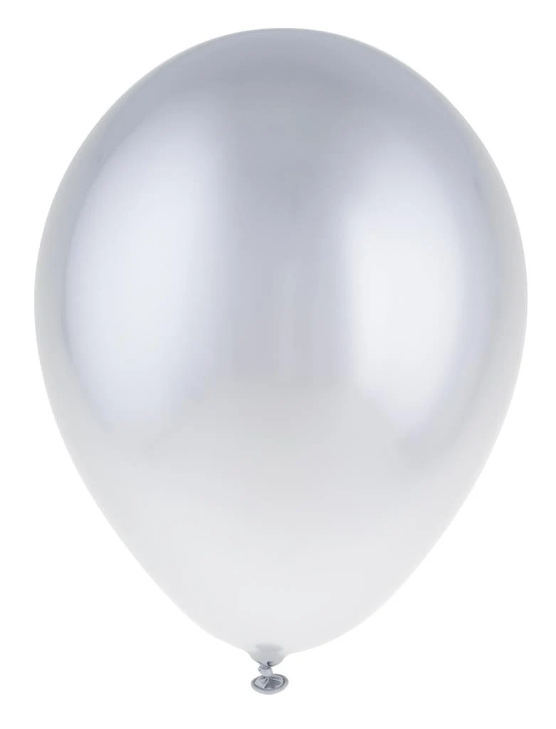 Metallic zilveren latexballonnen 12 inch, 12 stuks