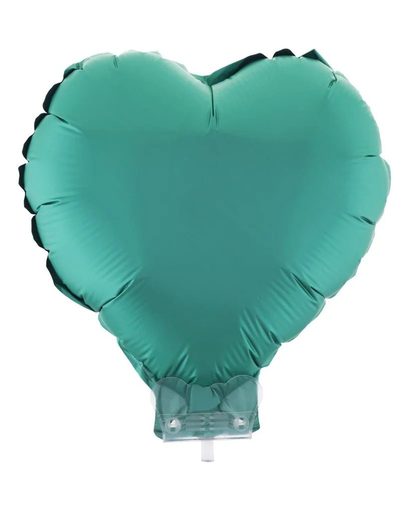 Folieballon hart groen met stokje 11 inch