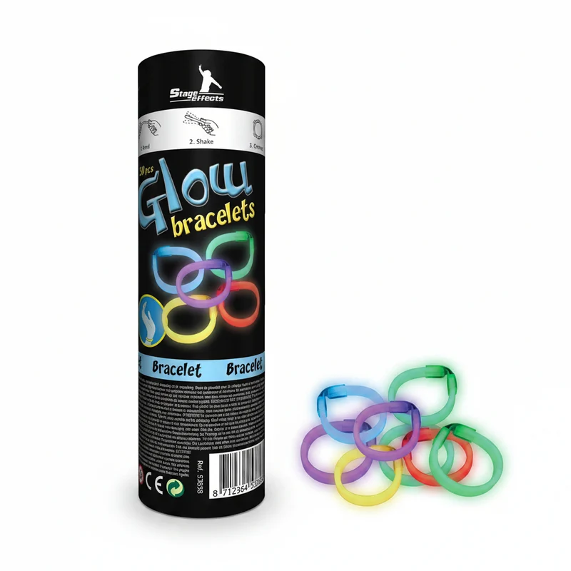 Glow in the dark armbandjes meerkleurig 30 stuks