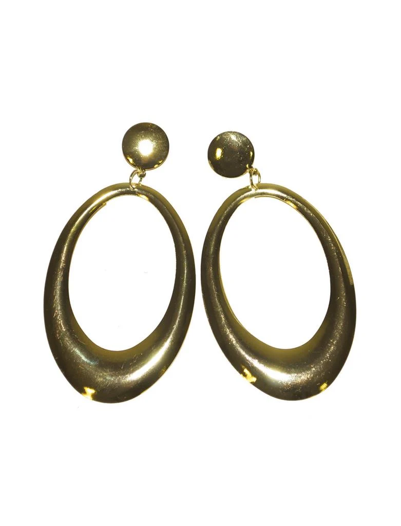 Gouden ovale hangoorbellen van metaal 11 cm voor dames