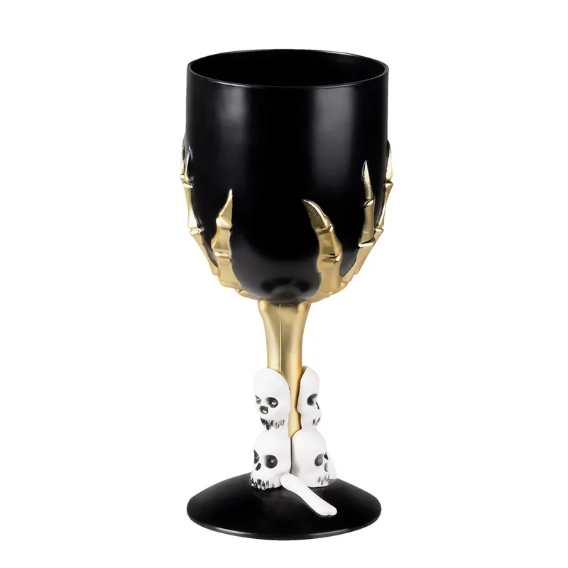 Plastic kelk Skull claw zwart 25 cl en 17,5 cm hoog