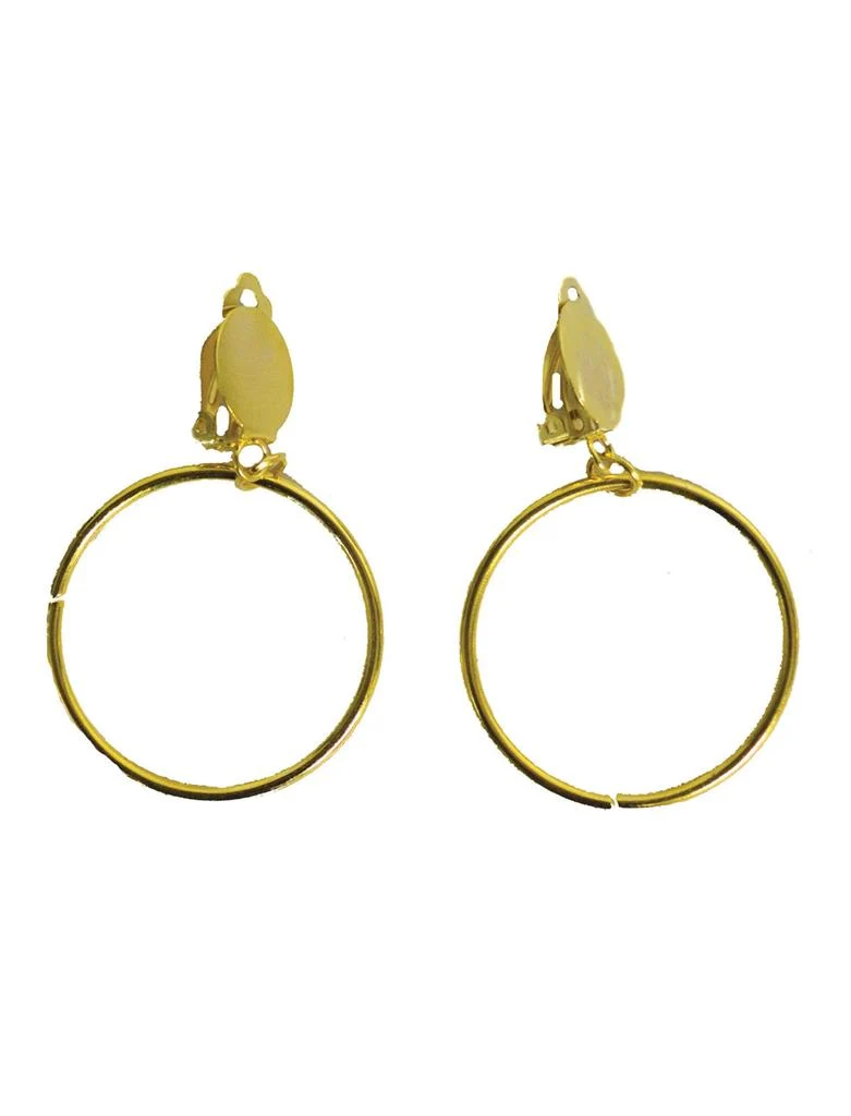 Gouden piraten oorbellen met ring, set van 2