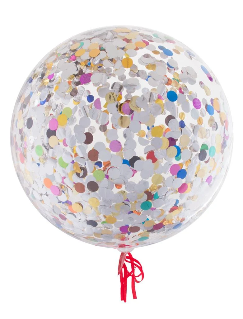 Bubbelballon 18 inch transparant met confettimix